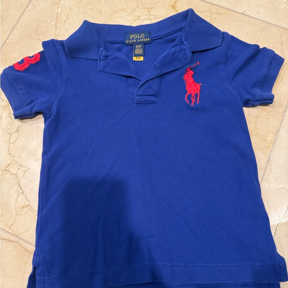 Polo by Ralph Lauren Kids Big Pony - Royal Blue Polo with Red Logo - 3t